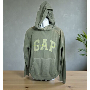Women's GAP San Francisco Green Pullover Hoodie Sz Large Distressed Faded